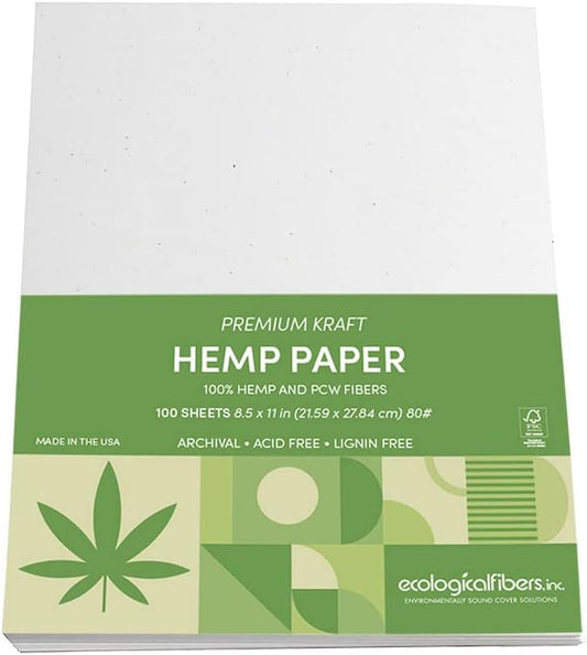 Hemp Paper Pack of 50 Collection, 8.5” x 11”,by Ecological Fibers