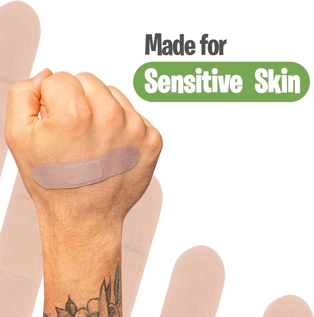 PATCH 100 Count Value Pack, Organic Natural Bamboo Eco-Friendly Adhesive Bandages for Abrasions & Grazes, Hypoallergenic Wound Care for Sensitive Skin, Compostable, Biodegradable, Latex & Plastic Free