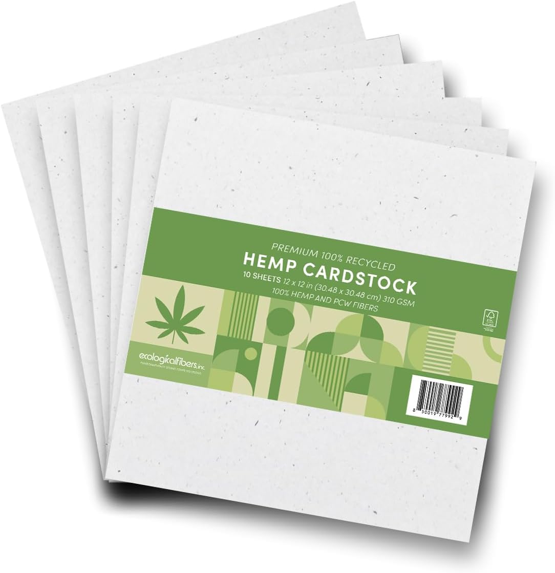 THANKSGIVING/BLACK FRIDAY SALE🚨Premium Hemp Cardstock, 12" x 12", Pack of 10 (White)