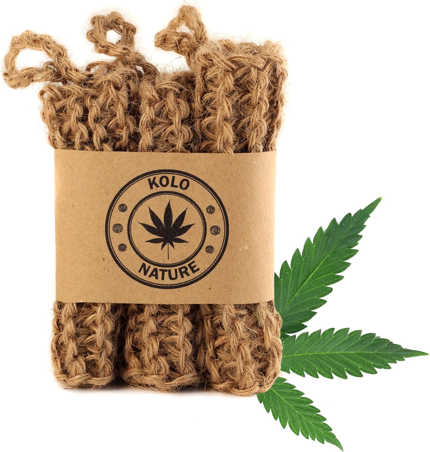 Natural Hemp Sponge for Dishes - Biodegradable Scrubber for dishwashing -Organic Reusable Unsponges Hand Knitted- Eco Friendly 100%-Compostable 1ct