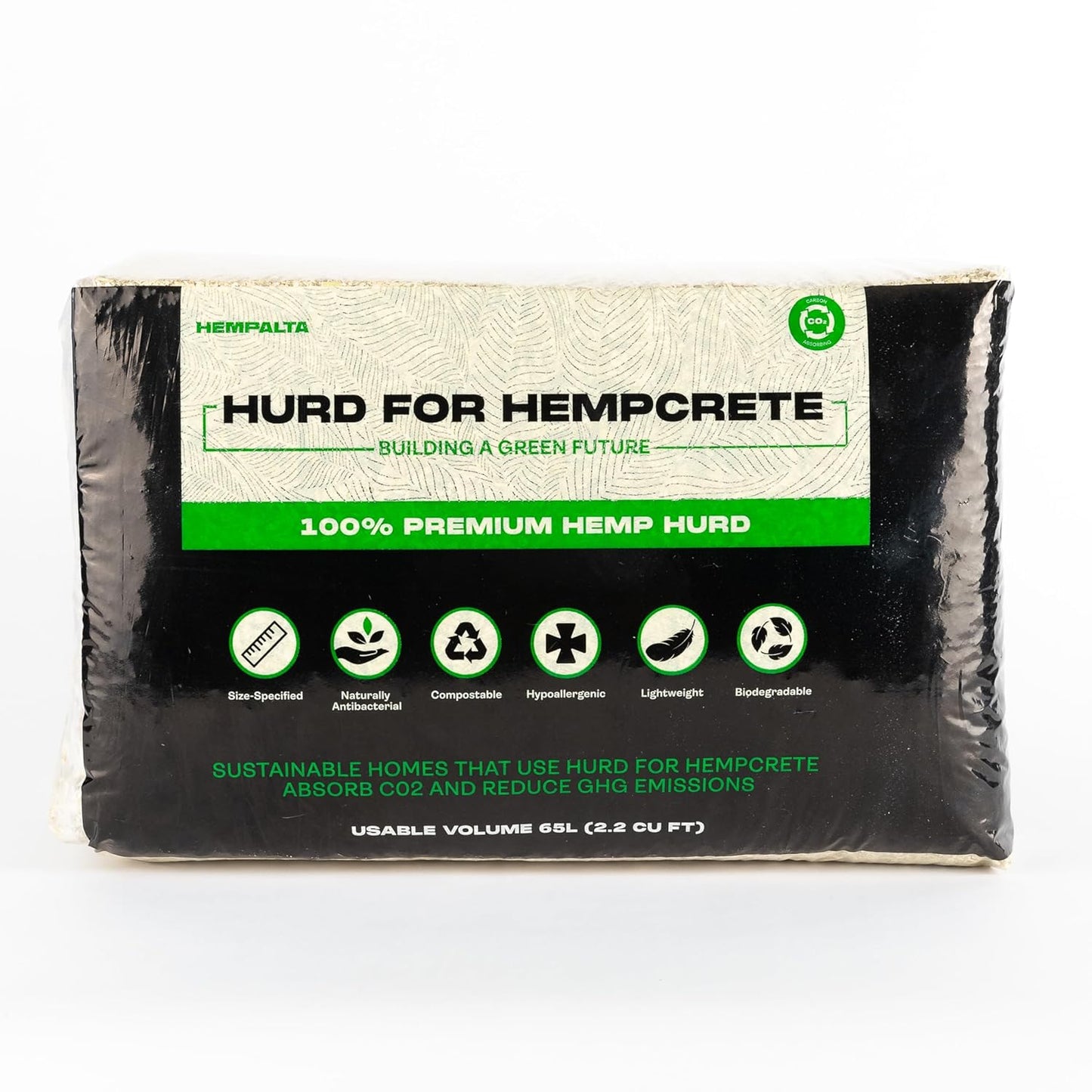 Organic Hemp fibers (hurd/innner layers only) | 65L