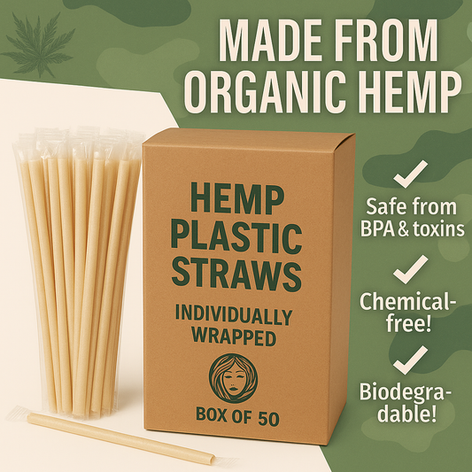 Organic Hemp plastic straws (Box of 50)